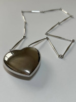 Georg Jensen Sterling Silver Astrid Fog Necklace - Large Heart "Joy"