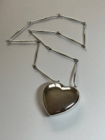 Georg Jensen Sterling Silver Astrid Fog Necklace - Large Heart "Joy"