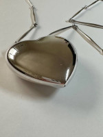 Georg Jensen Sterling Silver Astrid Fog Necklace - Large Heart "Joy"