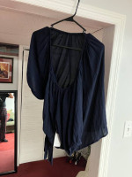 Karen Kane L sleeve less blue top
