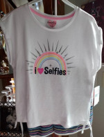 NEW! Girl's Shorts & Top "I Love Selfies" Freestyle Revolution-Sz 12