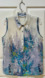Susan Graver (M)  Collared Sleeveless Top