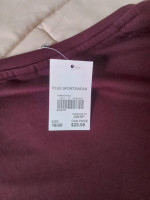 Long Sleeve Athletic Burgundy Top by Cato BRAND.