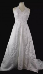 White halter top wedding dress