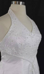 White halter top wedding dress