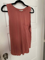 Coral Sleeveless Top with Front Pocket, New with Tags