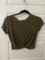 Olive Green Crop Top
