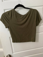 Olive Green Crop Top