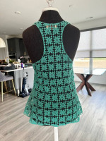 Deja Vu Teal Flower Embroidered Top - Size Medium
