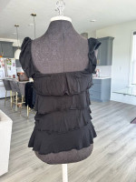 Black Ruffle Express Top