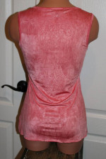 NEW Gorgeous SIZE SMALL Melon Pink Ruffle Lace Satin Crinkle Top