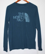 NEW! Ladies THE NORTH FACE Size MED Blue Metallic Logo Tee Top