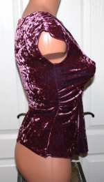 NEW Pretty SIZE SMALL Mauve Pink Low Cut Crushed Velvet Ruched Top