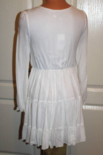 NWT! White SIZE SMALL Lace Up Babydoll Peasant Blouse Boutique Top