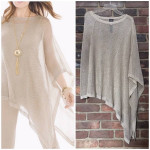 CHICO'S Astmmetrical knit poncho top sz 2 / large