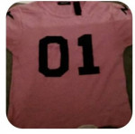 ***PREOWNED LADIES SEXY FOOTBALL DKNY TEE