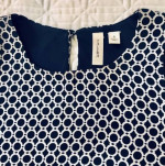 Size 6 Tacera Navy-White Shift Dress