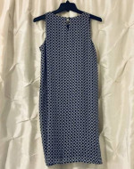 Size 6 Tacera Navy-White Shift Dress