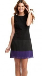 Ladies XS drop waist pleated dress