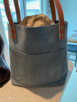 PORTLAND LEATHER CLASSIC TOTE COLDBREW 13" X 11.5" EXCELLENT CONDITION