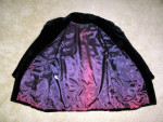 Fur Jacket Sheared Beaver Black Red Design Custom Womens Size 6-8 EUC