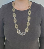 Silver-tone costume jewelry necklace