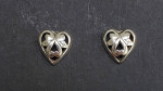 Silver heart stud earrings