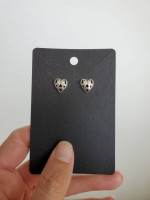 Silver heart stud earrings