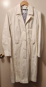 Wilson's Genuine Leather White, Button Down, Dress Coat Size M