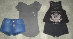 Teens sz 3/4 jean shorts & tops