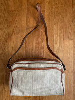 Straw and Leather Shoulder Bag