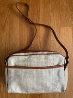 Straw and Leather Shoulder Bag