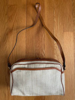 Straw and Leather Shoulder Bag