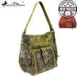 New Montana West Buckle Collection Grn Color Concealed Carry Hobo Bag