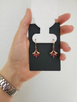 Gold-plated earrings with pink ruby stones