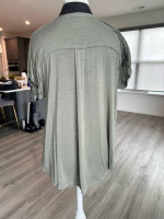 Olive Button Up Tie Top