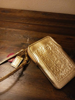 Coach Gold Phone Wristlet-New