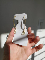 Gold-tone dangling earrings with briolettes