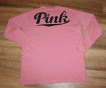 Victoria's Secret PINK Size SM Pink Black Relaxed Fit Long Sleeve Tee
