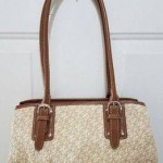 Multi Snap Zip Closure Crosshatch TexturedFauxLeatherShoulderLadiesBag