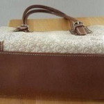 Multi Snap Zip Closure Crosshatch TexturedFauxLeatherShoulderLadiesBag