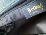 Vtg. ARTBAG Made in Italy Shoulder Tote Bag Handbag Dark Green Genuine