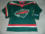 Vintage YOUTH CCM Minnesota Wild SEWN/Script Logo Jersey, Sz L/XL~MINT