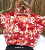 Chanel XL jumbo beach vinyl leather tote