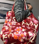 Chanel XL jumbo beach vinyl leather tote