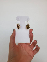 Gold-tone dangly cluster earrings