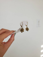 Gold-tone dangly cluster earrings