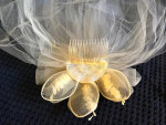 VINTAGE SHORT BRIDAL VEIL/HOLY COMMUNION VEIL- IN OFF WHITE