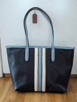 NWOT COACH City Zip Varsity Stripe Tote