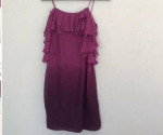 $395 REBECCA TAYLOR Silk Dress Sea 6 S Ruffle Ombre Chloe Dip Dye